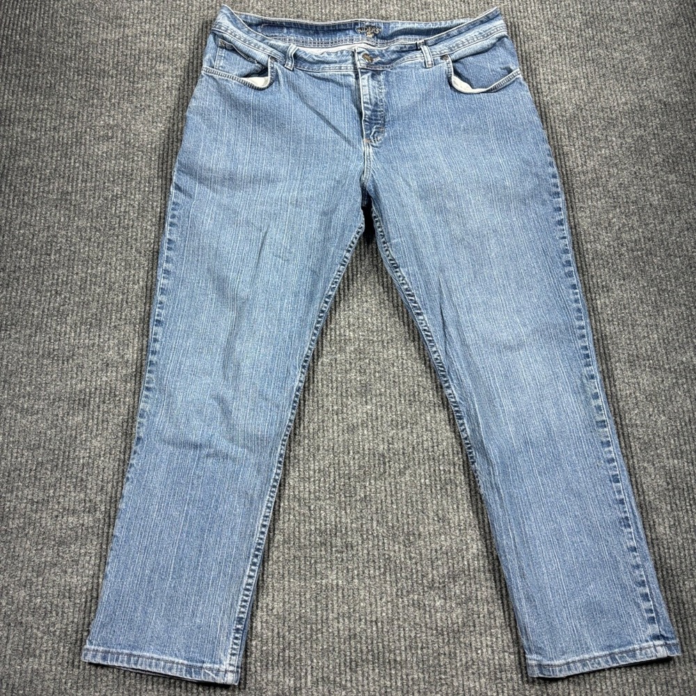 Riders by Lee Straight Leg Jeans Women 20W P Blue Medium Wash Stretch - Picture 3 of 14